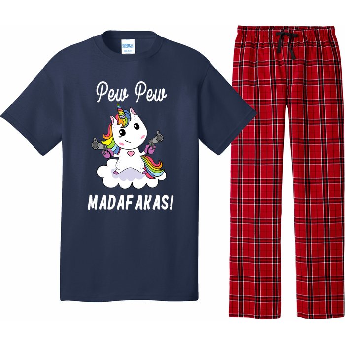 Pew Pew Madafakas Unicorn with Pistols Fantasy Pajama Set