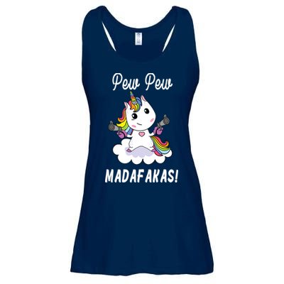 Pew Pew Madafakas Unicorn with Pistols Fantasy Ladies Essential Flowy Tank