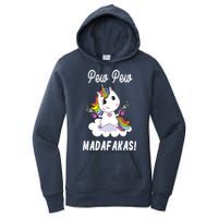 Pew Pew Madafakas Unicorn with Pistols Fantasy Women's Pullover Hoodie