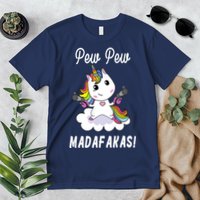 Pew Pew Madafakas Unicorn with Pistols Fantasy Premium T-Shirt