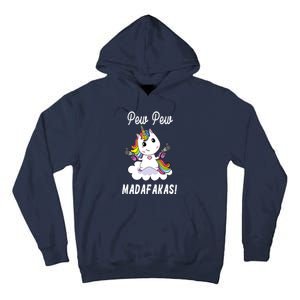 Pew Pew Madafakas Unicorn with Pistols Fantasy Tall Hoodie