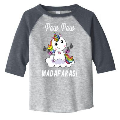 Pew Pew Madafakas Unicorn with Pistols Fantasy Toddler Fine Jersey T-Shirt