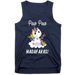 Pew Pew Madafakas Unicorn with Pistols Fantasy Tank Top