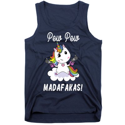 Pew Pew Madafakas Unicorn with Pistols Fantasy Tank Top