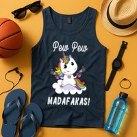 Pew Pew Madafakas Unicorn with Pistols Fantasy Tank Top