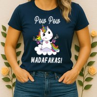 Pew Pew Madafakas Unicorn with Pistols Fantasy Womens T-Shirt