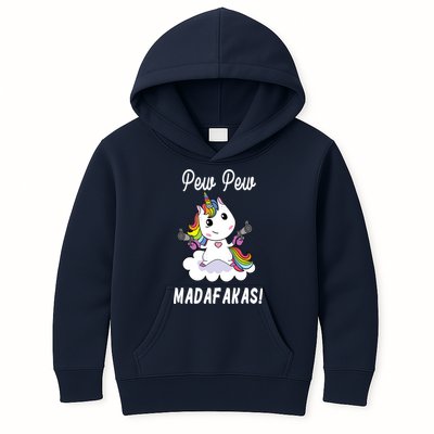 Pew Pew Madafakas Unicorn with Pistols Fantasy Kids Hoodie