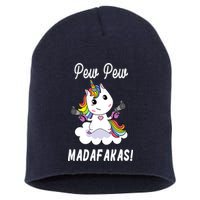 Pew Pew Madafakas Unicorn with Pistols Fantasy Short Acrylic Beanie