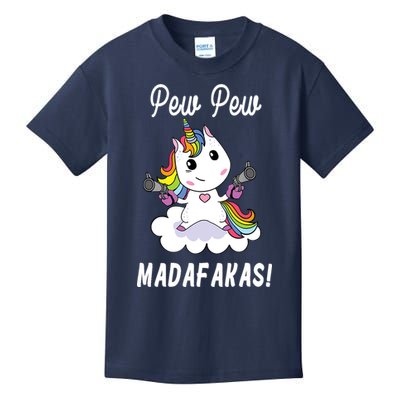 Pew Pew Madafakas Unicorn with Pistols Fantasy Kids T-Shirt