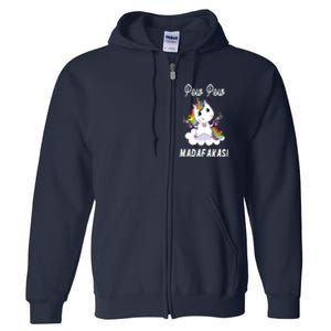 Pew Pew Madafakas Unicorn with Pistols Fantasy Full Zip Hoodie