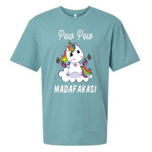 Pew Pew Madafakas Unicorn with Pistols Fantasy Sueded Cloud Jersey T-Shirt