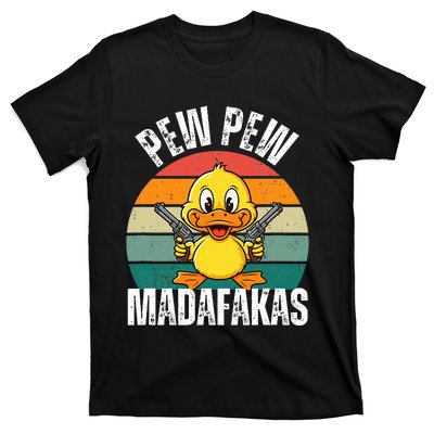 Pew Pew Madafakas Funny Duck T-Shirt