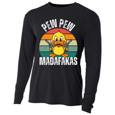 Pew Pew Madafakas Funny Duck Cooling Performance Long Sleeve Crew