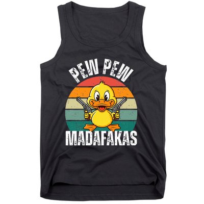 Pew Pew Madafakas Funny Duck Tank Top