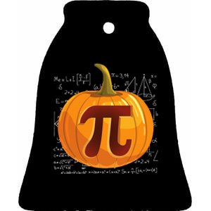 Pumpkin Pie Math Funny Halloween Thanksgiving Pi Day Ceramic Bell Ornament