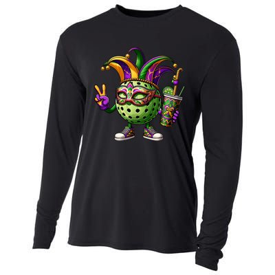 Pickleball Player Mardi Gras Pickleball Cooling Performance Long Sleeve Crew