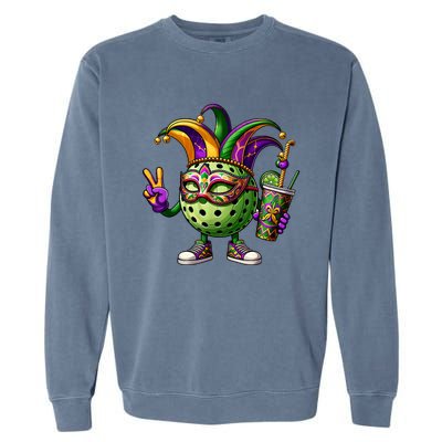 Pickleball Player Mardi Gras Pickleball Garment-Dyed Sweatshirt