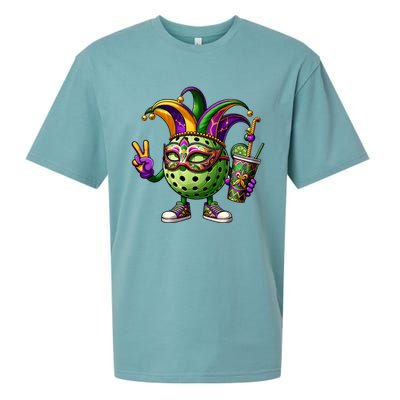 Pickleball Player Mardi Gras Pickleball Sueded Cloud Jersey T-Shirt