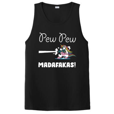 Pew Pew Madafakas Funny Unicorn Cute Adorable PosiCharge Competitor Tank