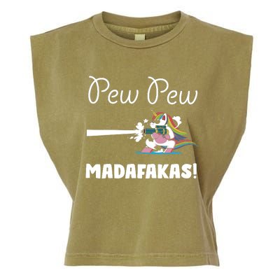 Pew Pew Madafakas Funny Unicorn Cute Adorable Garment-Dyed Women's Muscle Tee