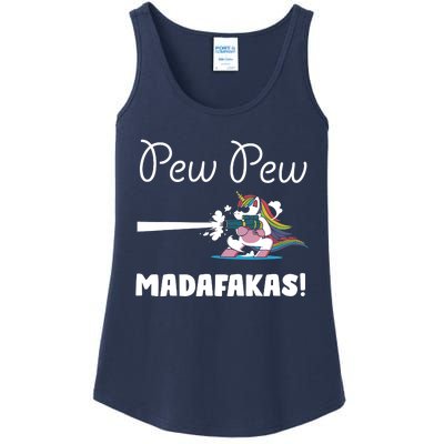 Pew Pew Madafakas Funny Unicorn Cute Adorable Ladies Essential Tank