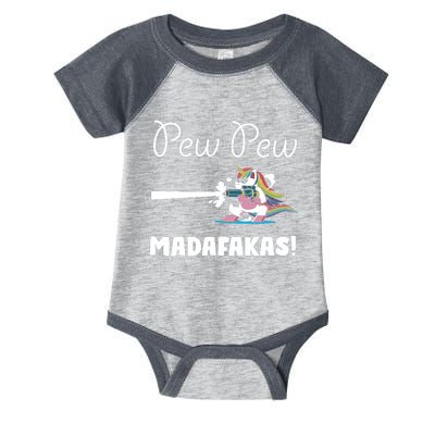 Pew Pew Madafakas Funny Unicorn Cute Adorable Infant Baby Jersey Bodysuit