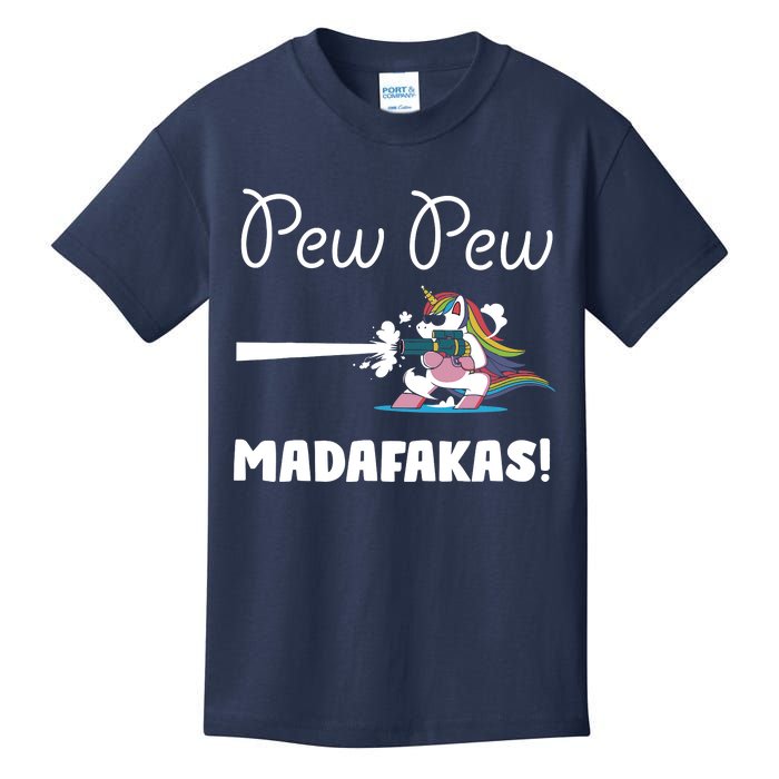 Pew Pew Madafakas Funny Unicorn Cute Adorable Kids T-Shirt