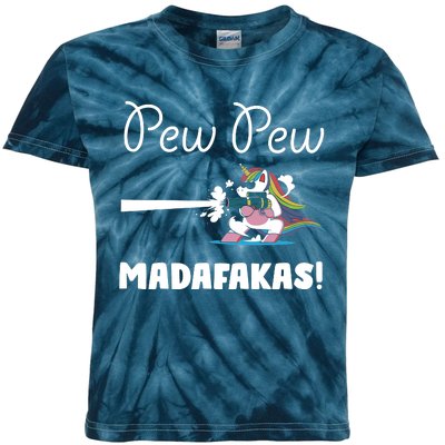 Pew Pew Madafakas Funny Unicorn Cute Adorable Kids Tie-Dye T-Shirt