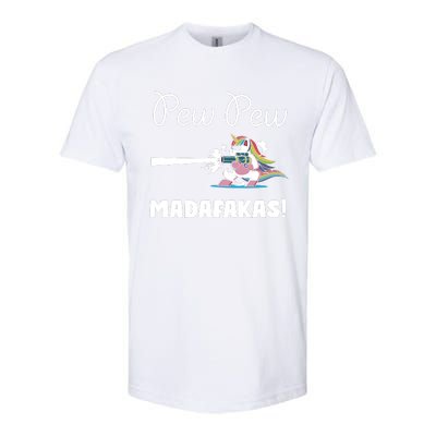 Pew Pew Madafakas Funny Unicorn Cute Adorable Softstyle CVC T-Shirt