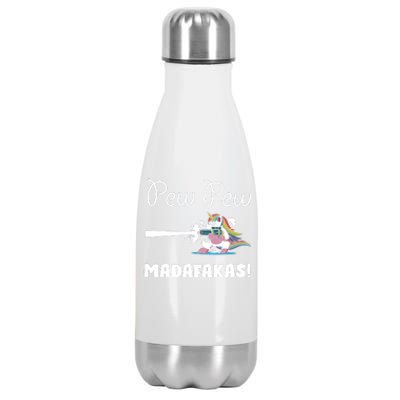 Pew Pew Madafakas Funny Unicorn Cute Adorable Stainless Steel Insulated Water Bottle