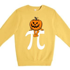 Pumpkin Pie Math Funny Halloween Thanksgiving Pi Day Premium Crewneck Sweatshirt