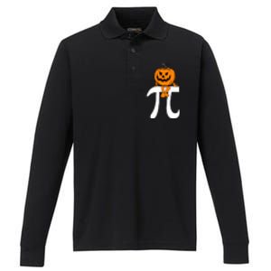 Pumpkin Pie Math Funny Halloween Thanksgiving Pi Day Performance Long Sleeve Polo