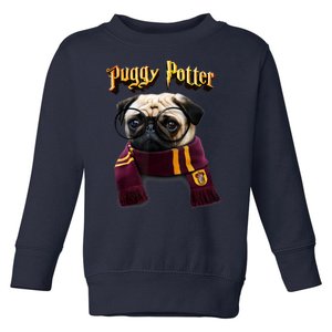 Puggy Potter Magic Wizard Pug Shirts Funny Pug Toddler Sweatshirt