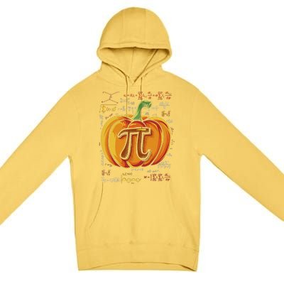 Pumpkin Pie Math Funny Halloween Thanksgiving Pi Day Cool Gift Premium Pullover Hoodie