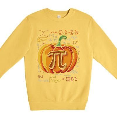 Pumpkin Pie Math Funny Halloween Thanksgiving Pi Day Cool Gift Premium Crewneck Sweatshirt