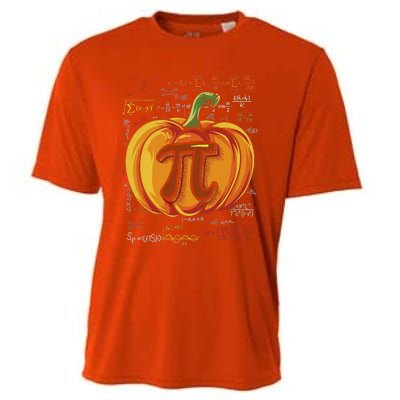 Pumpkin Pie Math Funny Halloween Thanksgiving Pi Day Cool Gift Cooling Performance Crew T-Shirt