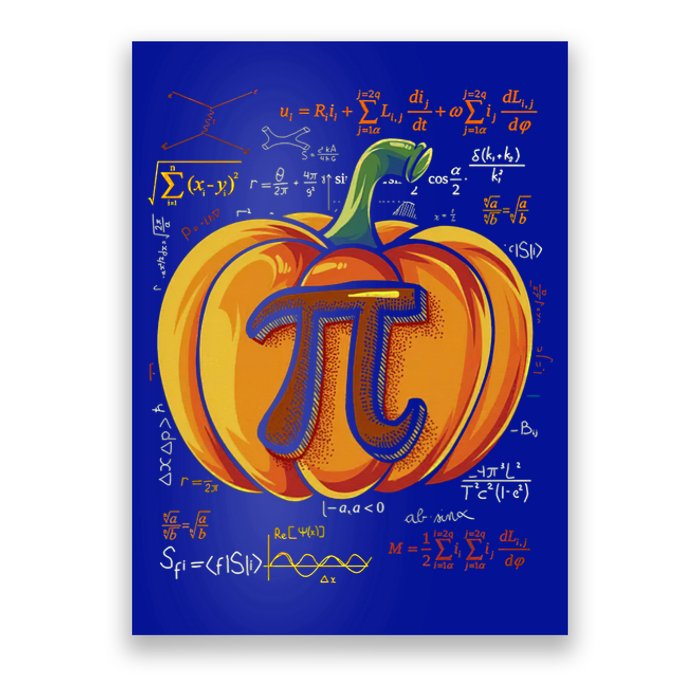 Pumpkin Pie Math Funny Halloween Thanksgiving Pi Day Cool Gift Poster