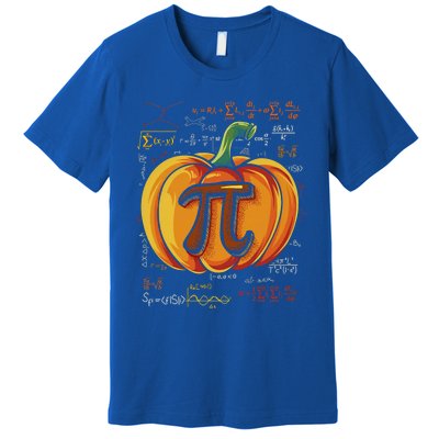 Pumpkin Pie Math Funny Halloween Thanksgiving Pi Day Cool Gift Premium T-Shirt