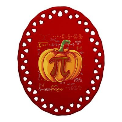 Pumpkin Pie Math Funny Halloween Thanksgiving Pi Day Cool Gift Ceramic Oval Ornament