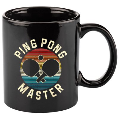 Ping Pong Master Vintage Table Tennis Player Funny Gift 11oz C Handle Ceramic Mug