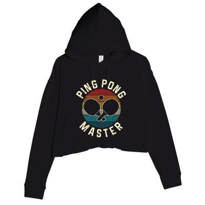 Ping Pong Master Vintage Table Tennis Player Funny Gift Crop Fleece Hoodie
