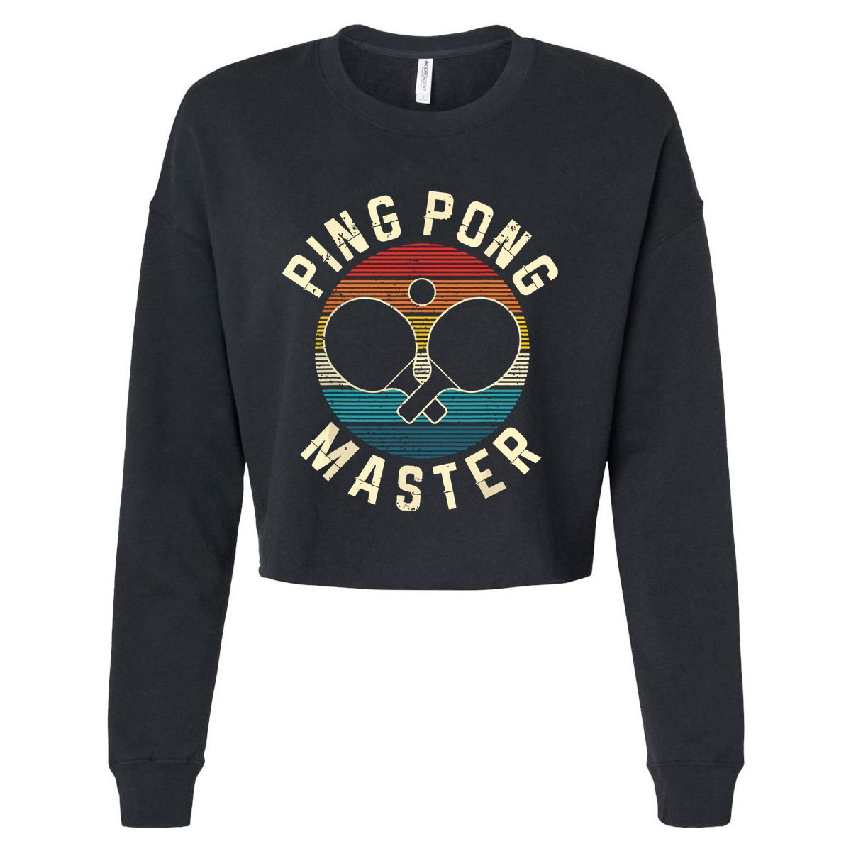 Ping Pong Master Vintage Table Tennis Player Funny Gift Cropped Pullover Crew