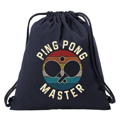 Ping Pong Master Vintage Table Tennis Player Funny Gift Drawstring Bag