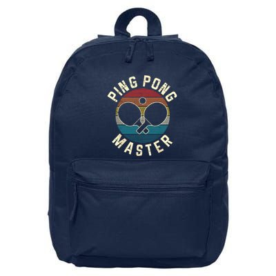 Ping Pong Master Vintage Table Tennis Player Funny Gift 16 in Basic Backpack
