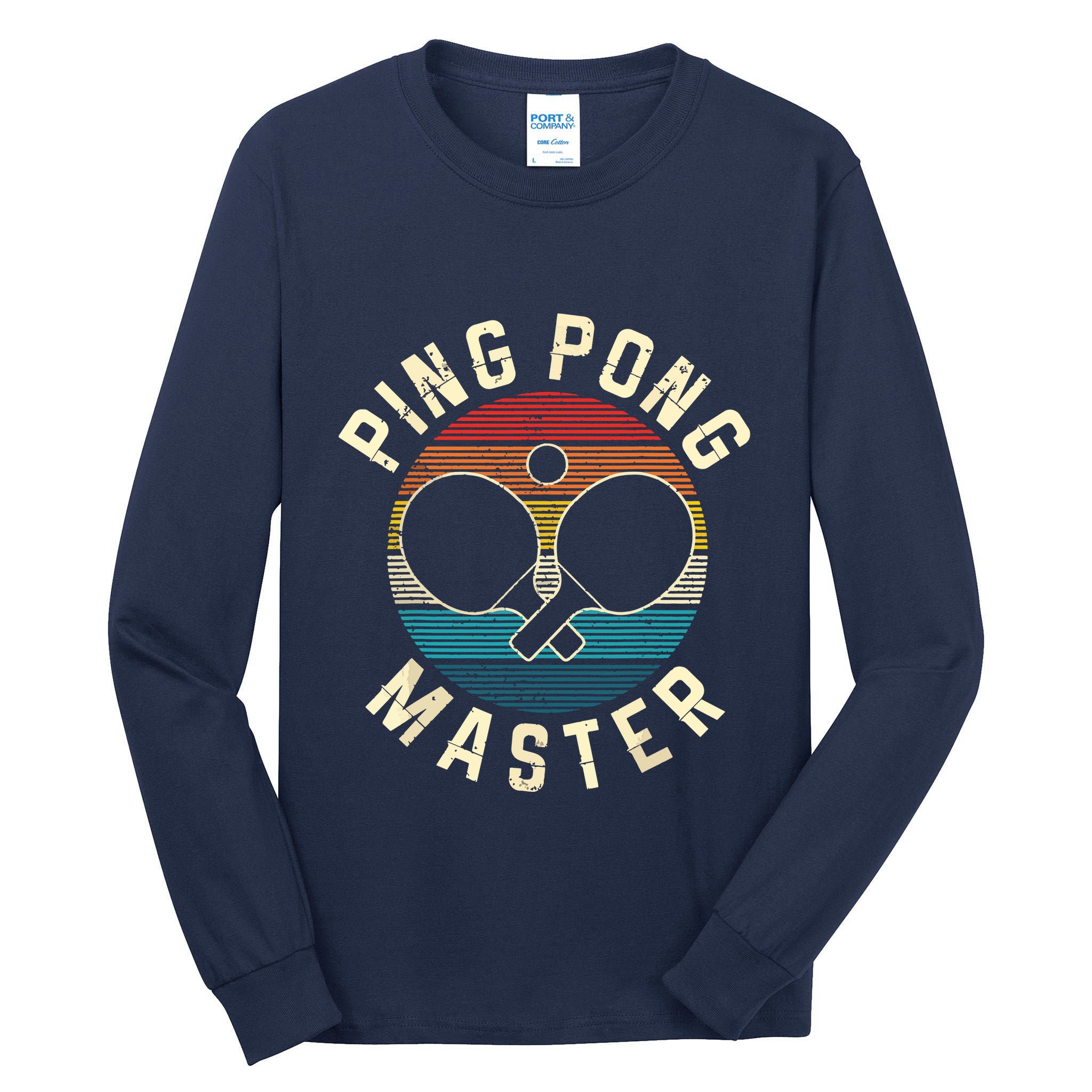Ping Pong Master Vintage Table Tennis Player Funny Gift Tall Long Sleeve T-Shirt