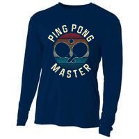 Ping Pong Master Vintage Table Tennis Player Funny Gift Cooling Performance Long Sleeve Crew