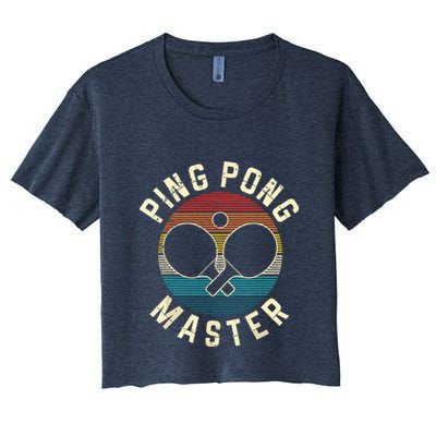 Ping Pong Master Vintage Table Tennis Player Funny Gift Crop Top