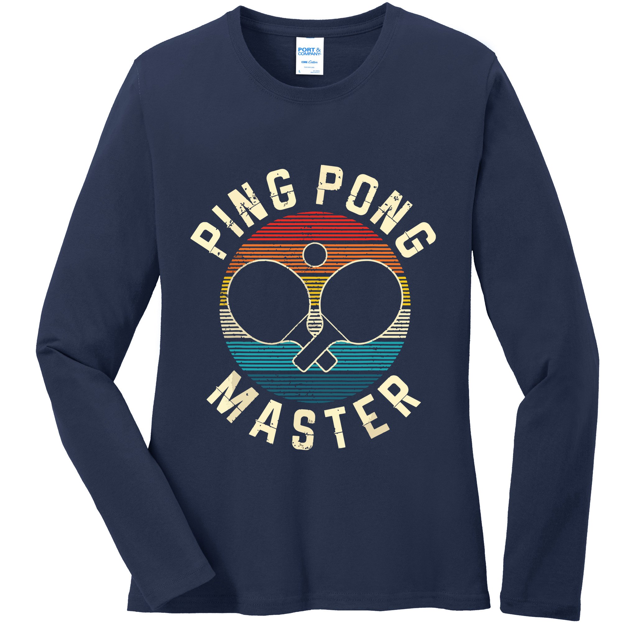 Ping Pong Master Vintage Table Tennis Player Funny Gift Ladies Long Sleeve Shirt