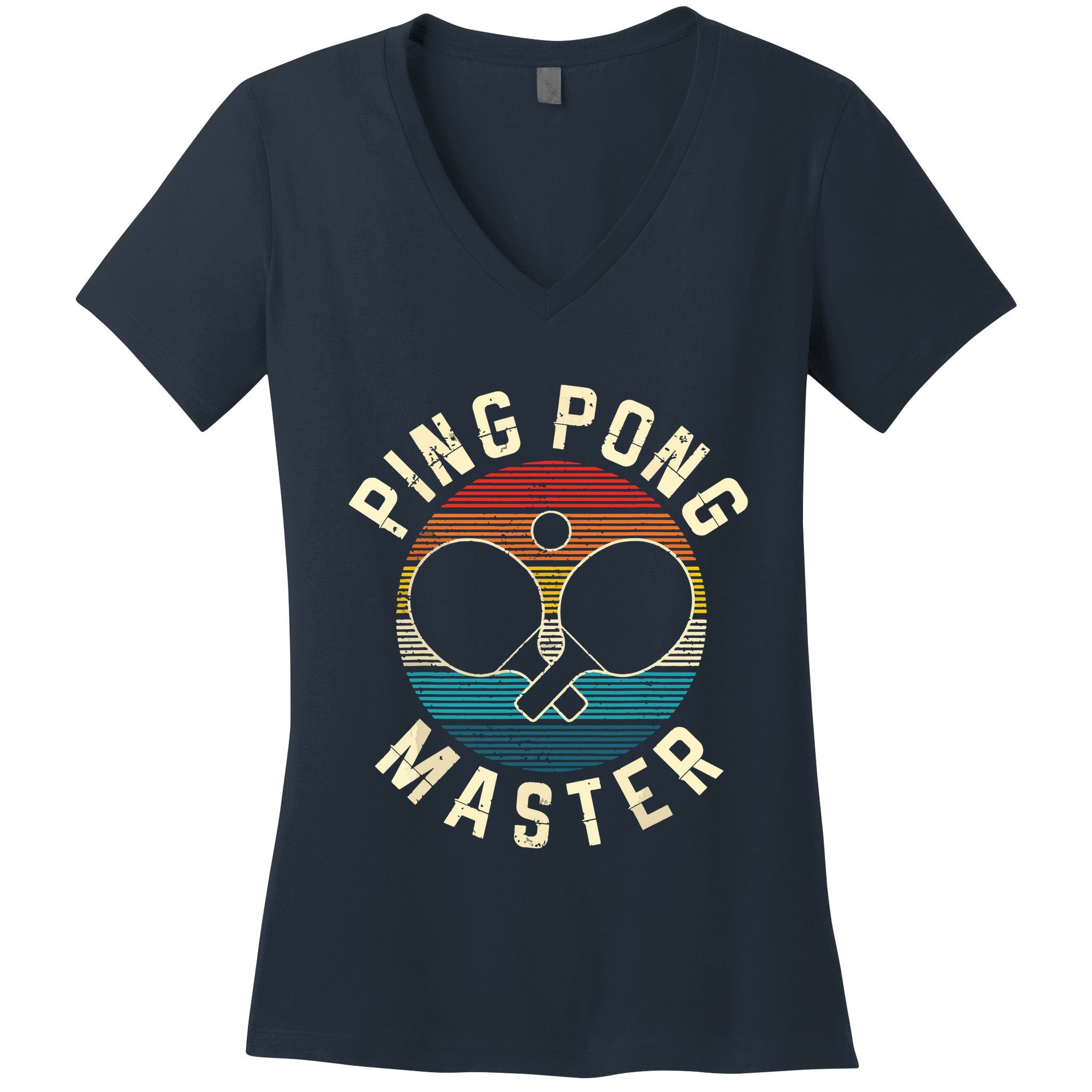 Ping Pong Master Vintage Table Tennis Player Funny Gift Women's V-Neck T-Shirt