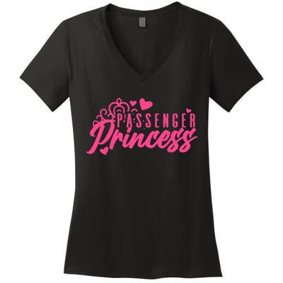 Passenger Princess Meme Girl Passenger Seat Princess Women's V-Neck T-Shirt